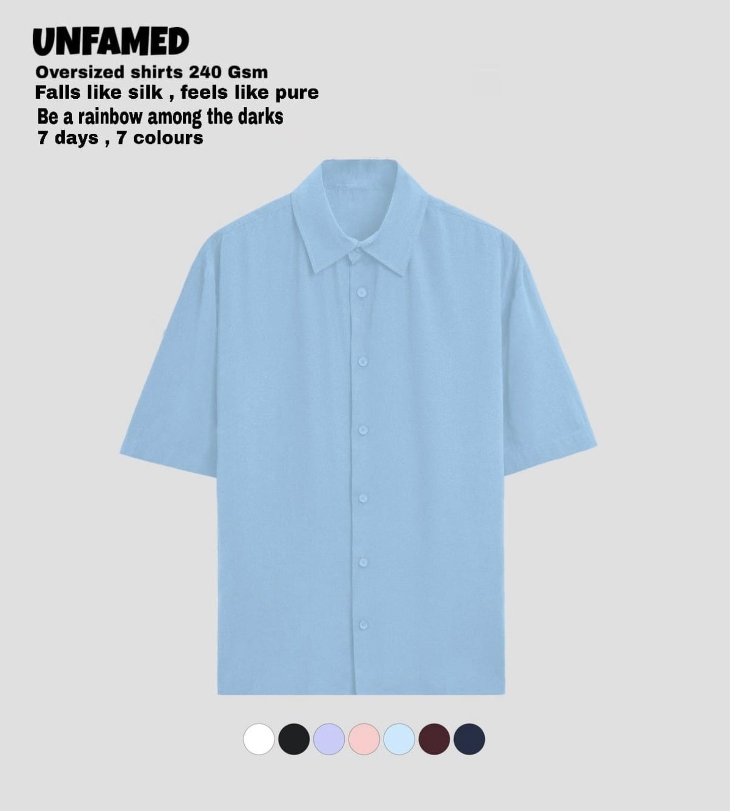 UNFAMED UNISEX LUXURY FREEFORM SHIRT | 100% PURE COTTON | 240 GSM