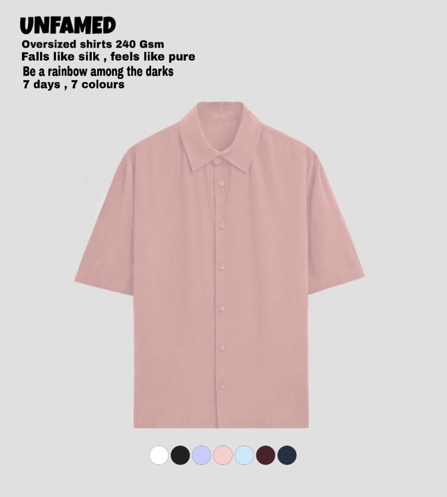 UNFAMED UNISEX LUXURY FREEFORM SHIRT | 100% PURE COTTON | 240 GSM