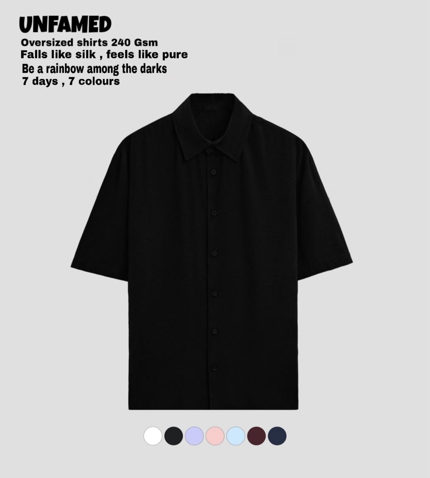 UNFAMED UNISEX LUXURY FREEFORM SHIRT | 100% PURE COTTON | 240 GSM