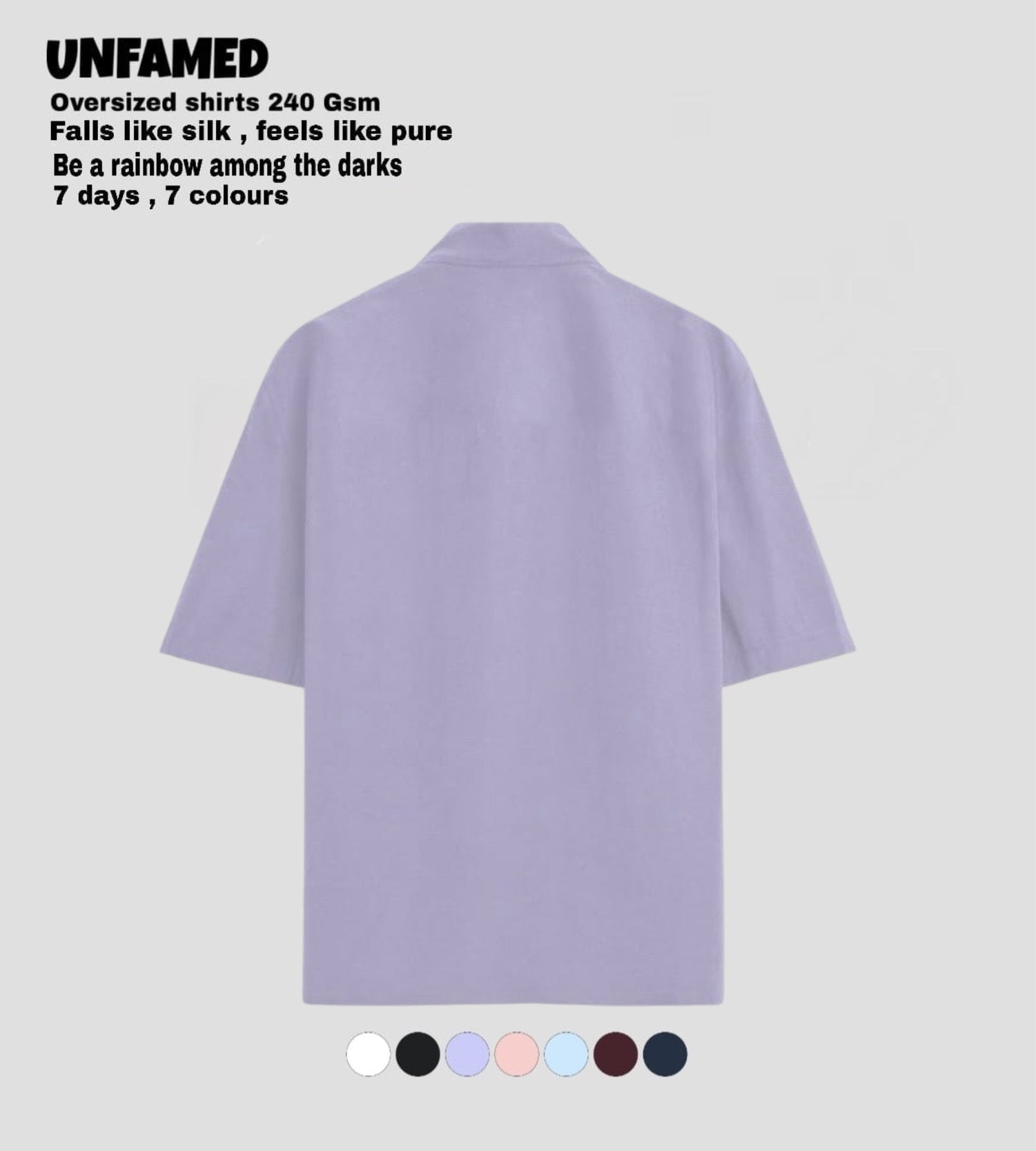 UNFAMED UNISEX LUXURY FREEFORM SHIRT | 100% PURE COTTON | 240 GSM