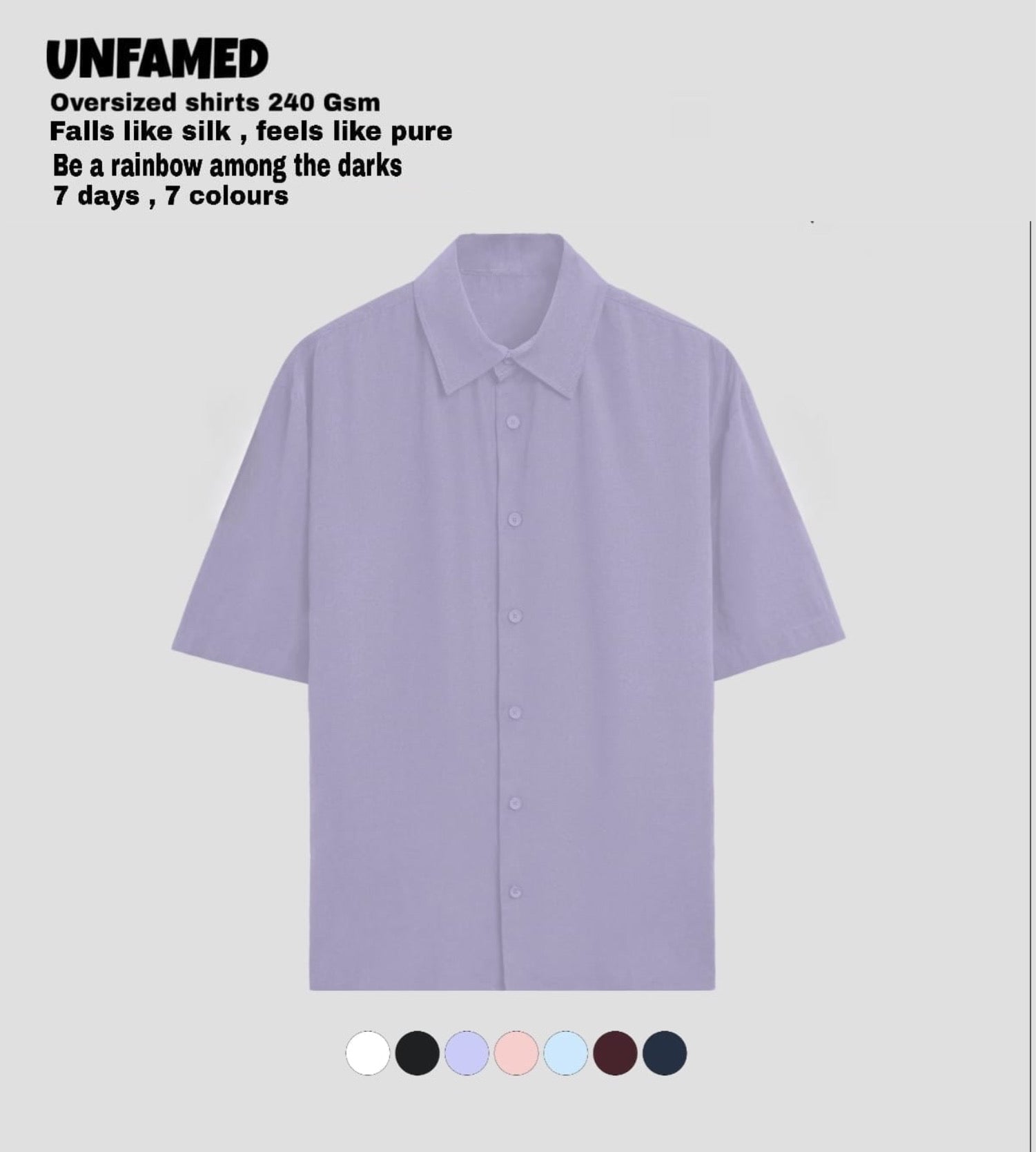 UNFAMED UNISEX LUXURY FREEFORM SHIRT | 100% PURE COTTON | 240 GSM