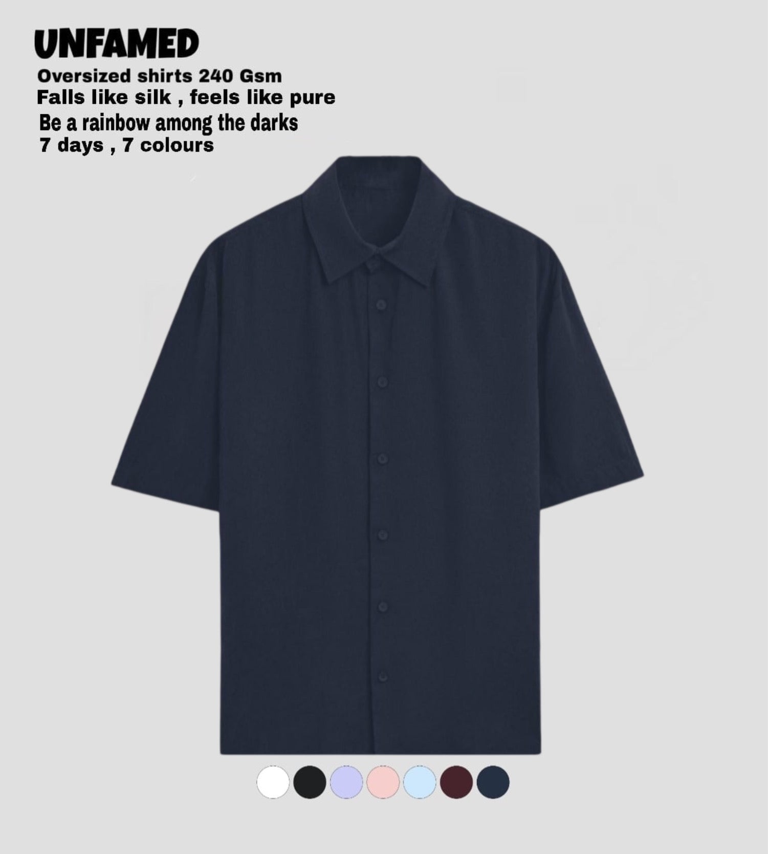 UNFAMED UNISEX LUXURY FREEFORM SHIRT | 100% PURE COTTON | 240 GSM