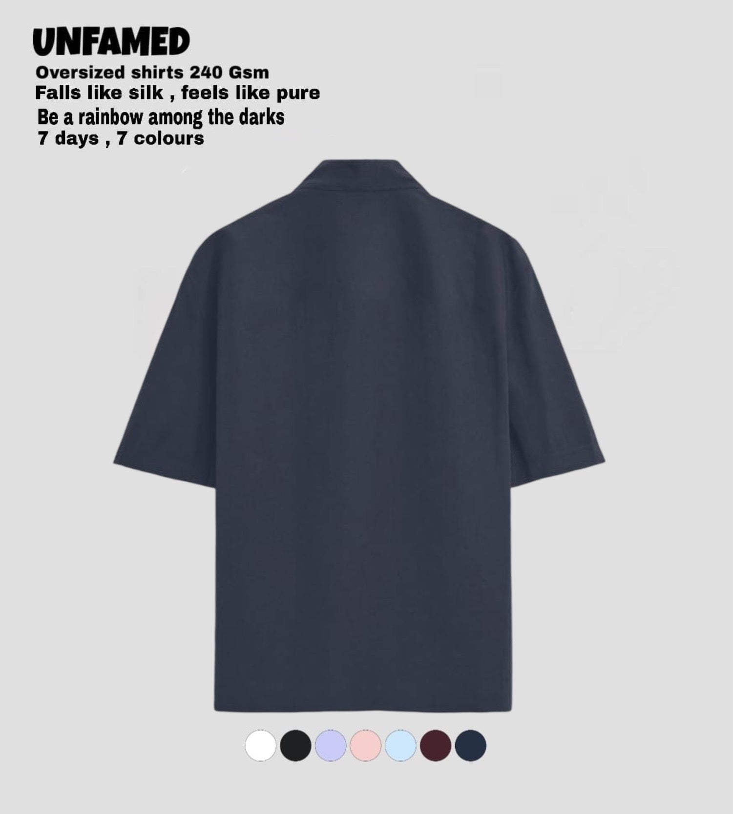 UNFAMED UNISEX LUXURY FREEFORM SHIRT | 100% PURE COTTON | 240 GSM