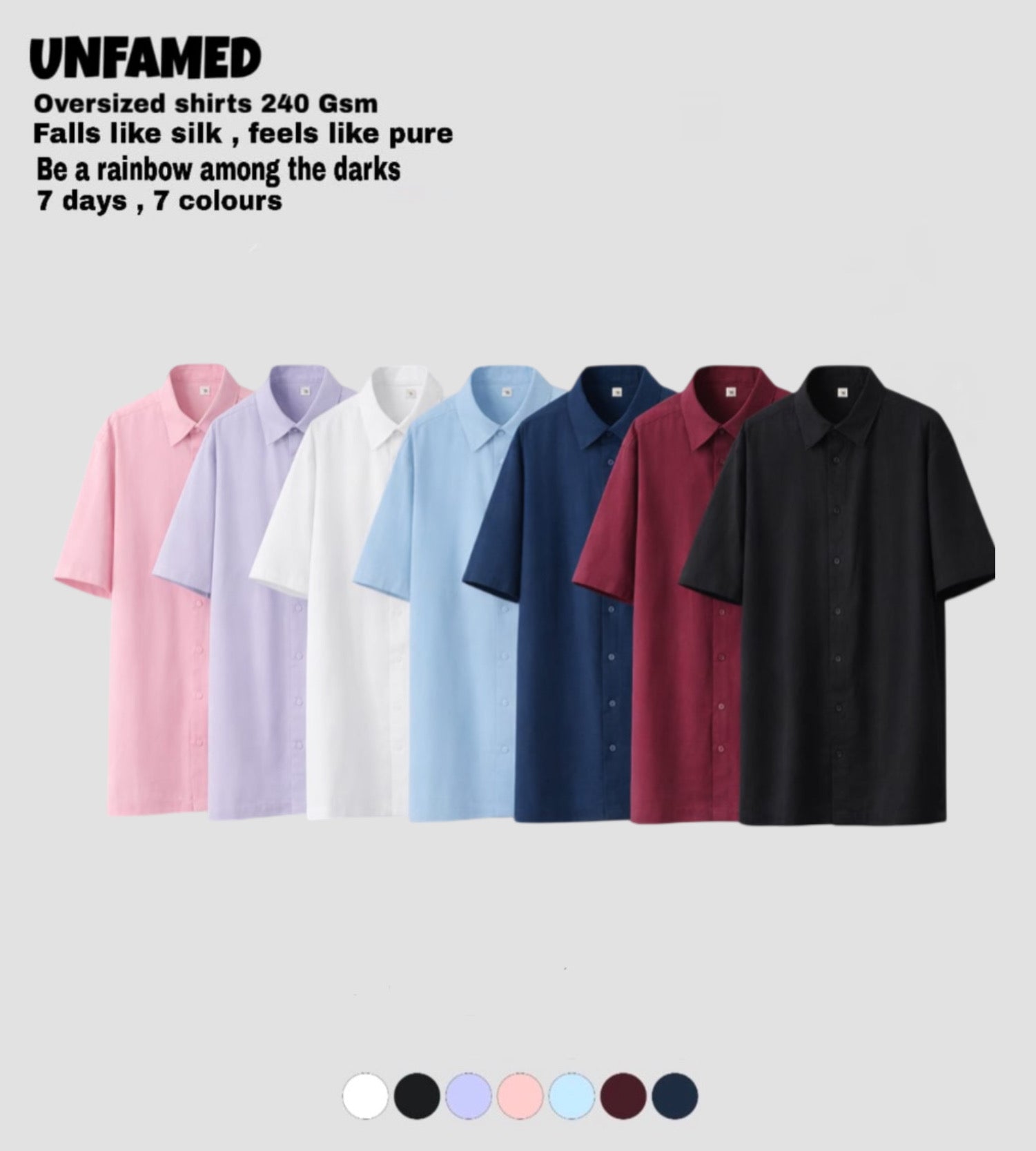 UNFAMED UNISEX LUXURY FREEFORM SHIRT | 100% PURE COTTON | 240 GSM