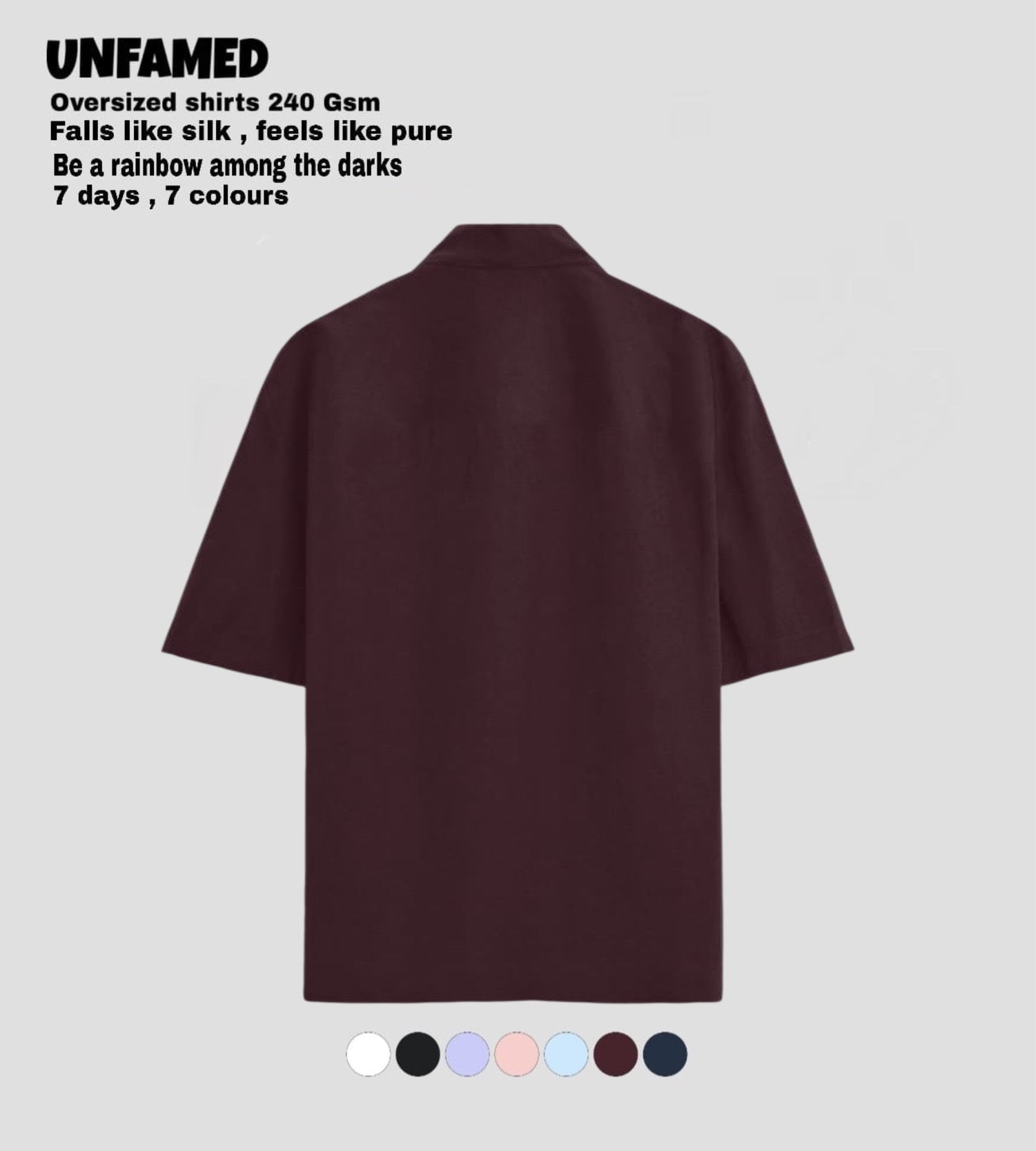 UNFAMED UNISEX LUXURY FREEFORM SHIRT | 100% PURE COTTON | 240 GSM
