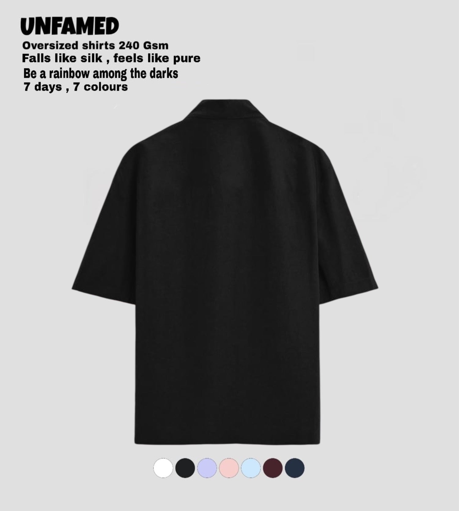 UNFAMED UNISEX LUXURY FREEFORM SHIRT | 100% PURE COTTON | 240 GSM